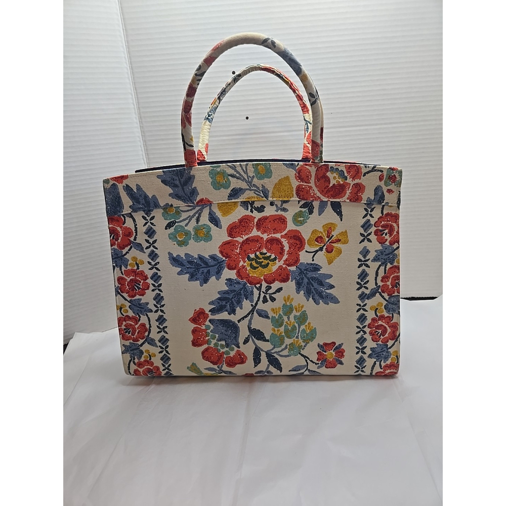 Vintage Margaret Smith Floral Tapestry Handbag Canvas Tote Purse Multicolor - Picture 5 of 11